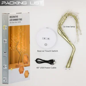 108 LED Bonsai Tree Lamp with flexible branches, decorative lighting for home and office