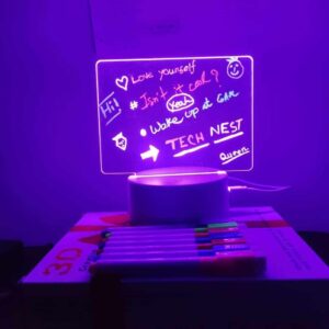 RGB LED Noteboard Lamp with 7 color pen, multi-color desk light with writing surface