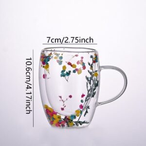 Colorful Flower Mug- Double Glass Wall Type- A