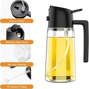 Oil Dispenser and Sprayer Bottle 2 in 1