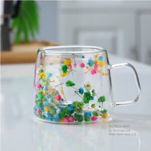 Double Wall Dry Flower Cup- Mixed Green
