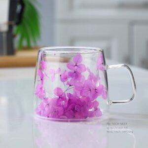 Double Wall Dry Flower Cup- Purple
