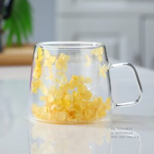 Double Wall Dry Flower Cup- Yellow