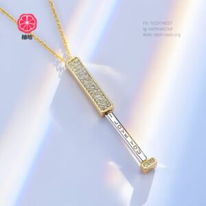 Gold Plated Pendant Necklace with I Love You Text