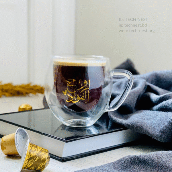 Handmade Glass Cup- The Soul of The Heart (Arabic Caligraphy)