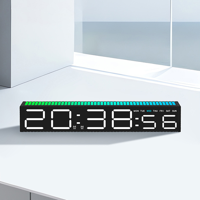 LED Digital Clock with RGB Rhythm Light-1