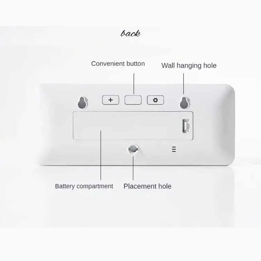 Large Display Wall Clock with Temperature and Humidity Feature-3