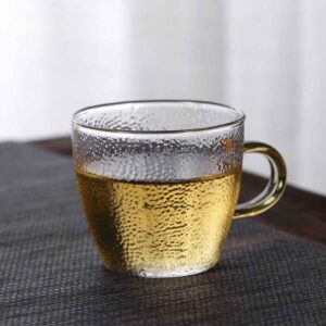 Japanese Hammer Pattern Glass with Green Handle