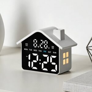 Cozy Cottage — LED House-Shaped Digital Night Light & Alarm Clock